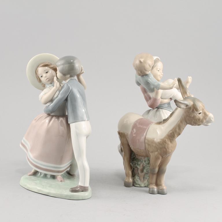 FIGURINER, 2 st, porslin, Lladro, Spanien, 1900-tal.