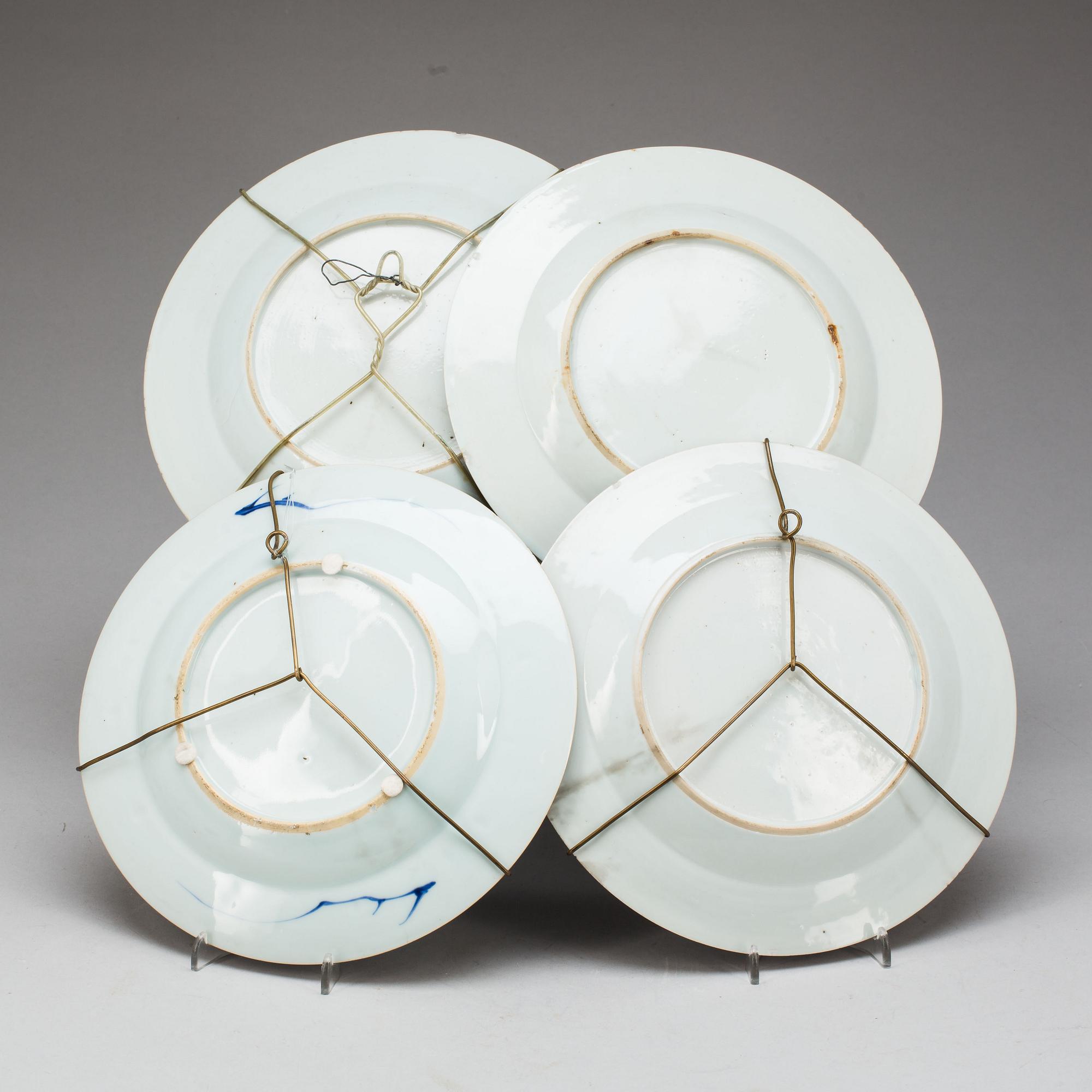 TALLRIKAR, 3+1 st, porslin, Kina, Qianlong (1736-1795).