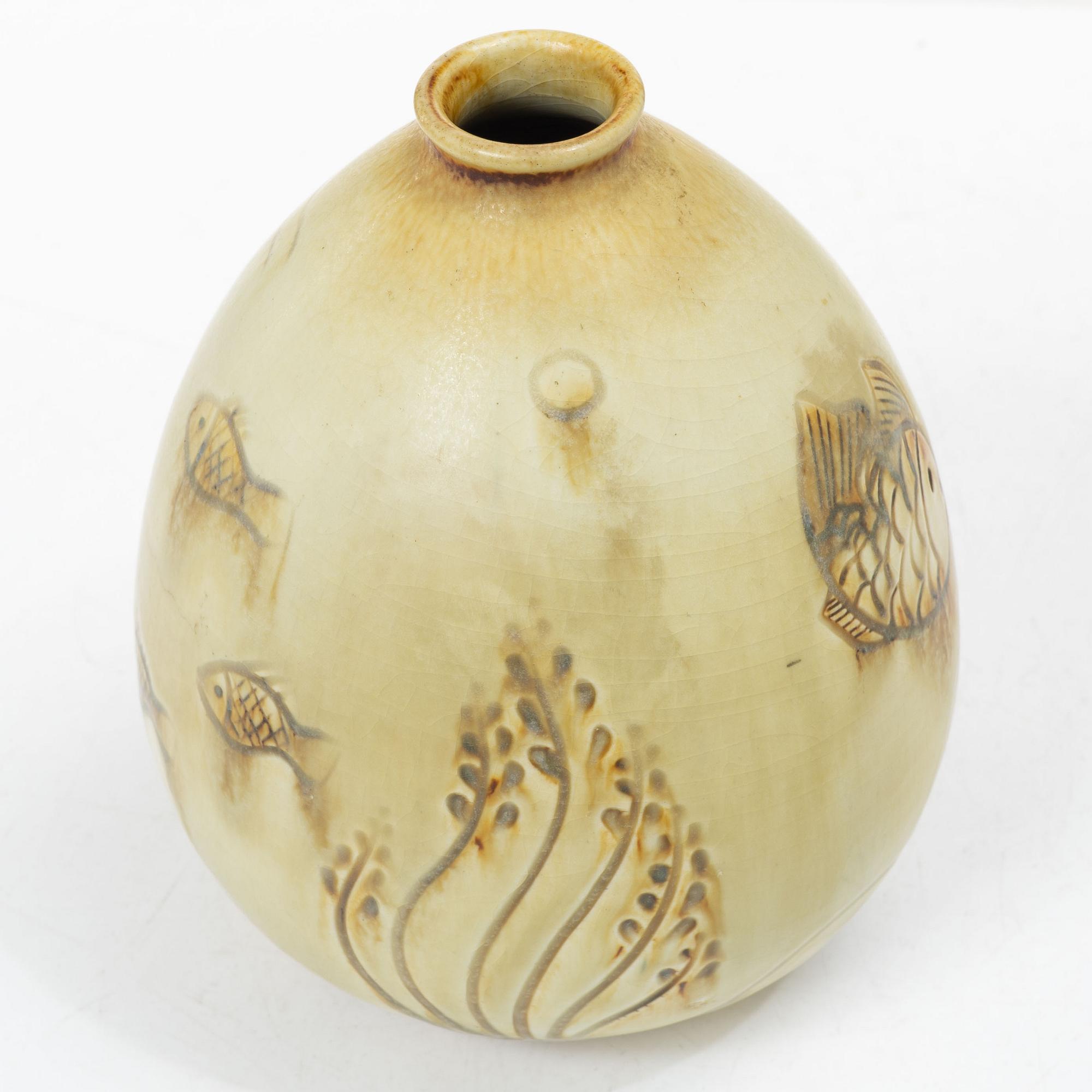 Gertrud Lönegren, a stoneware vase, Rörstrand 1930s-40s.