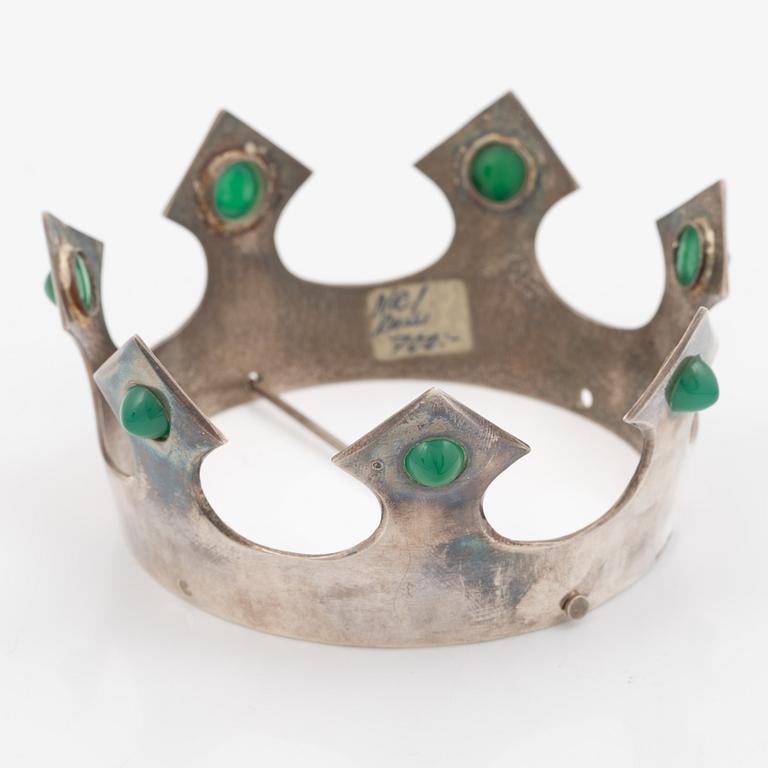 Bride's crown silver with agate, Terrs.