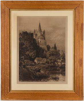 AXEL HERMAN HÄGG, Etching, 1886, signed.