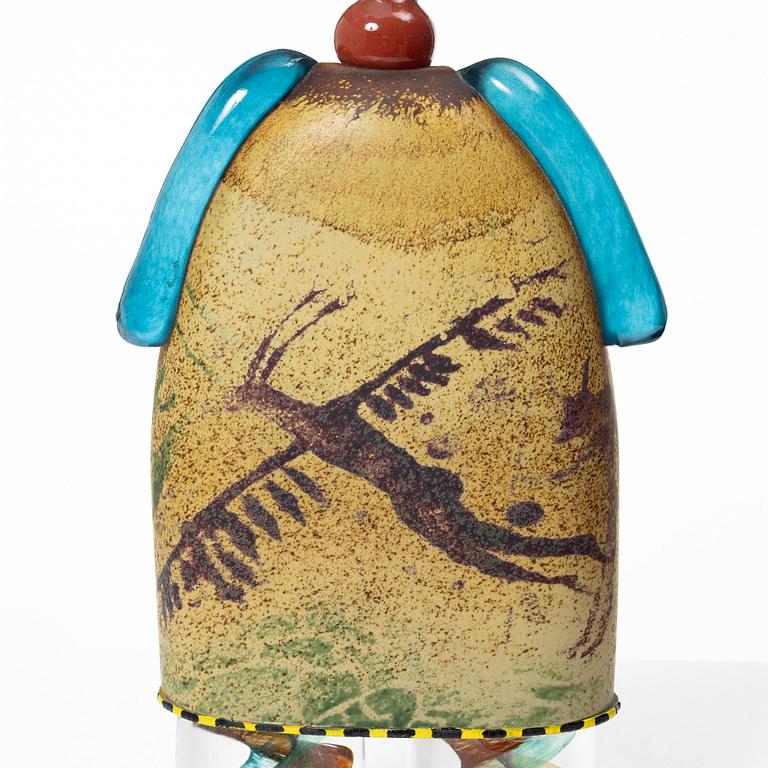 Kjell Engman, skulptur, glas, unik, signerad, Kosta Boda, 1994.