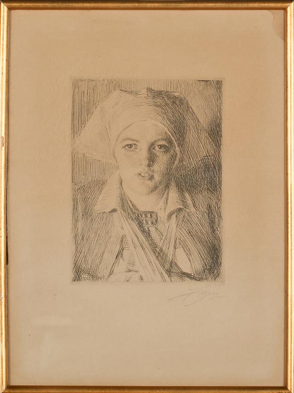 ANDERS ZORN, etsning, signerad.