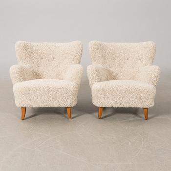 Ilmari Lappalainen, armchairs, a pair, "Laila", Asko 1950s.