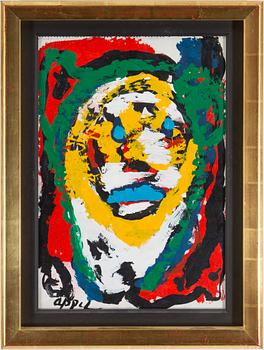 KAREL APPEL, akryl på papper. Signerad Appel.