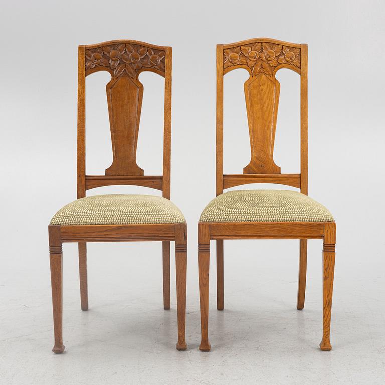 Dining chairs, 6 pcs, Art Nouveau, first half of the 20th century.