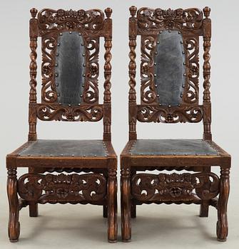 STOLAR, 2 st, barockstil, 1800/1900-tal.