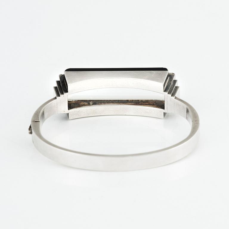 Wiwen Nilsson, armring, Lund 1941, sterling och onyx.