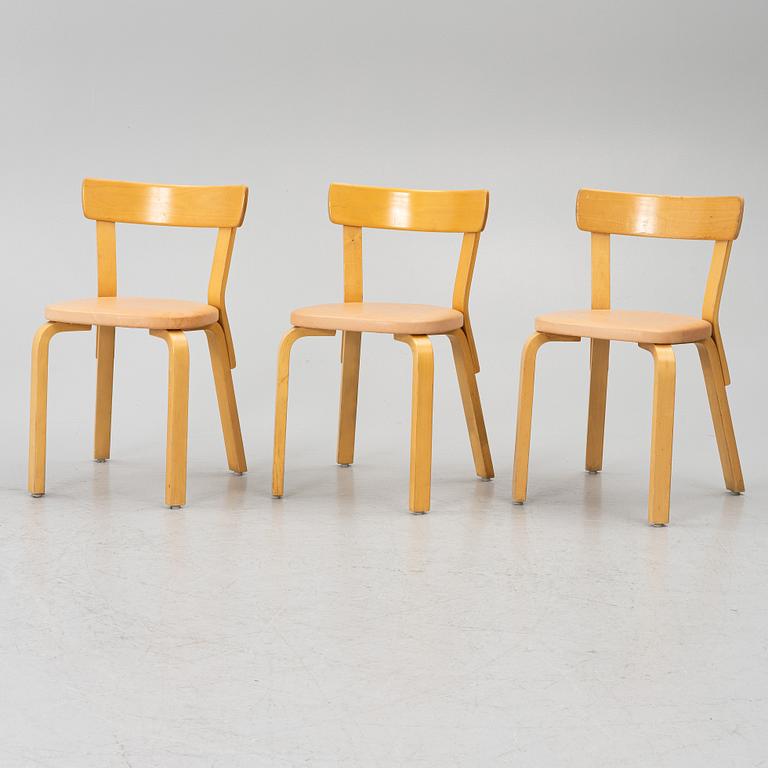 Alvar Aalto, a set of six chairs model 69, Artek, Finland, second half of the 20th century.