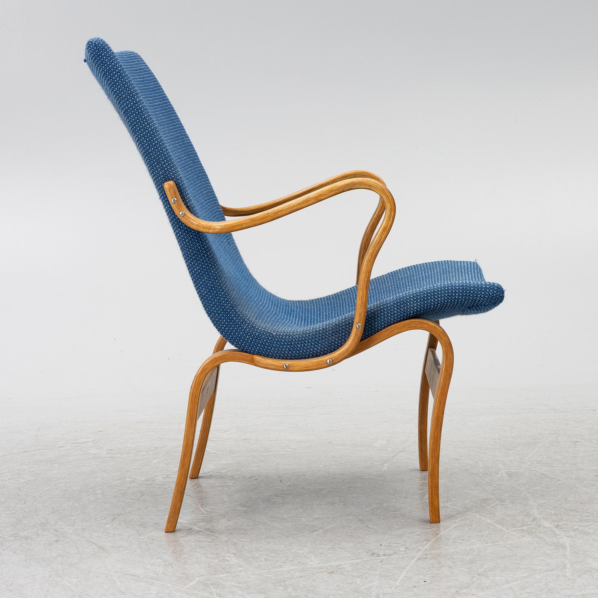 Bruno Mathsson, Fåtölj, "Eva", Firma Karl Mathsson, Värnamo, 1973.