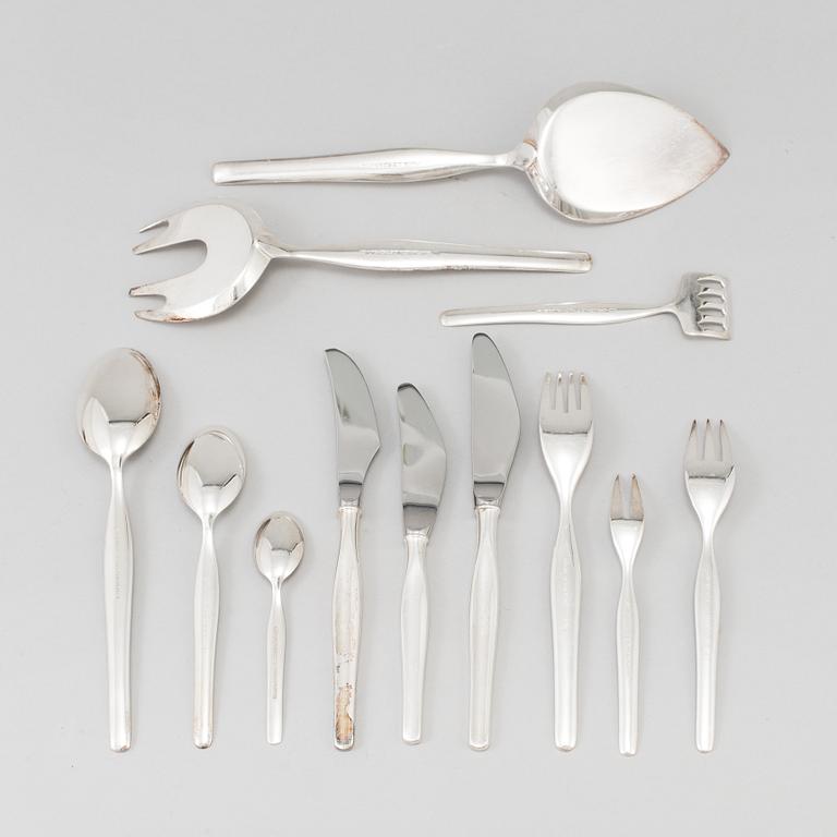 TAPIO WIRKKALA, pieces of silver plated cutlery, "Tapio", Hopeakeskus.