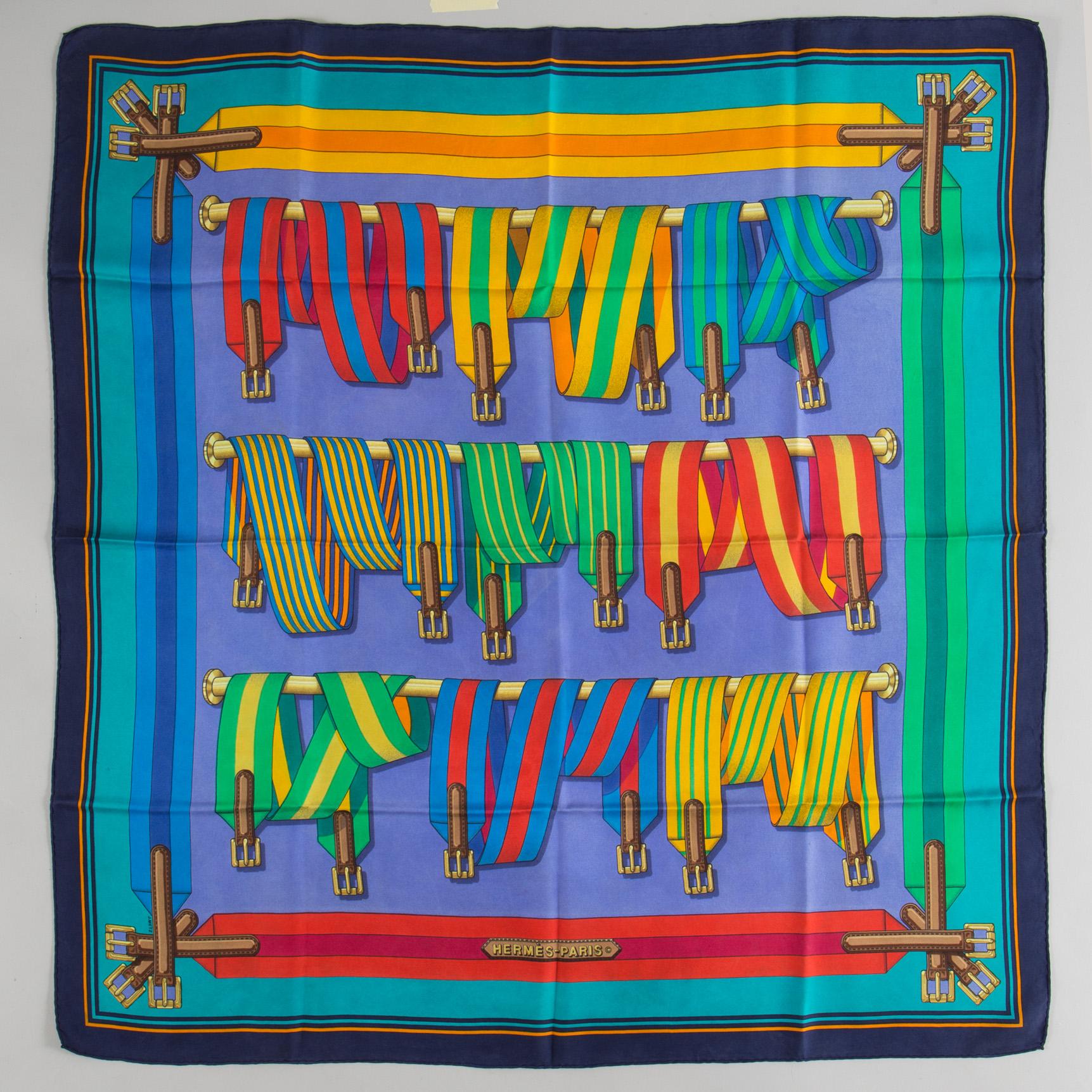 SCARF,  Hermès, "Sangles", issued 1985.