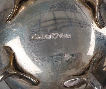 PARTI SILVER, 6 delar, silver, nyrokokostil, bl a GEWE, Malmö, 1955. Ca 350 g.