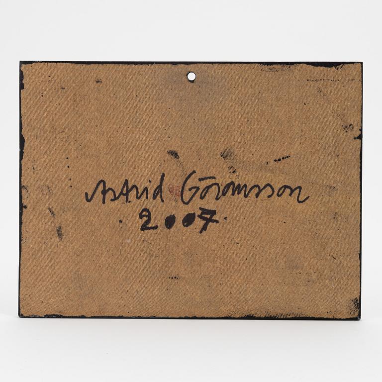 Astrid Göransson, mixed media on panel, signed and dated 2007 verso.