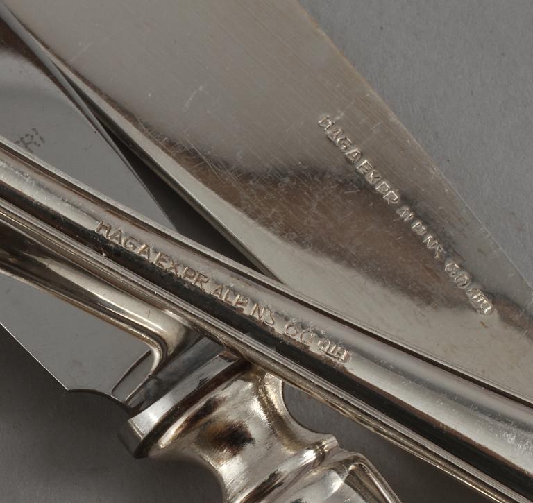 BESTICKUPPSÄTTNING, 85 delar, nysilver, "Haga", 1900-tal.