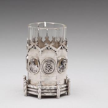 A Russian 19th centruy silver tea-glas holder, St. Petersburg 1873.