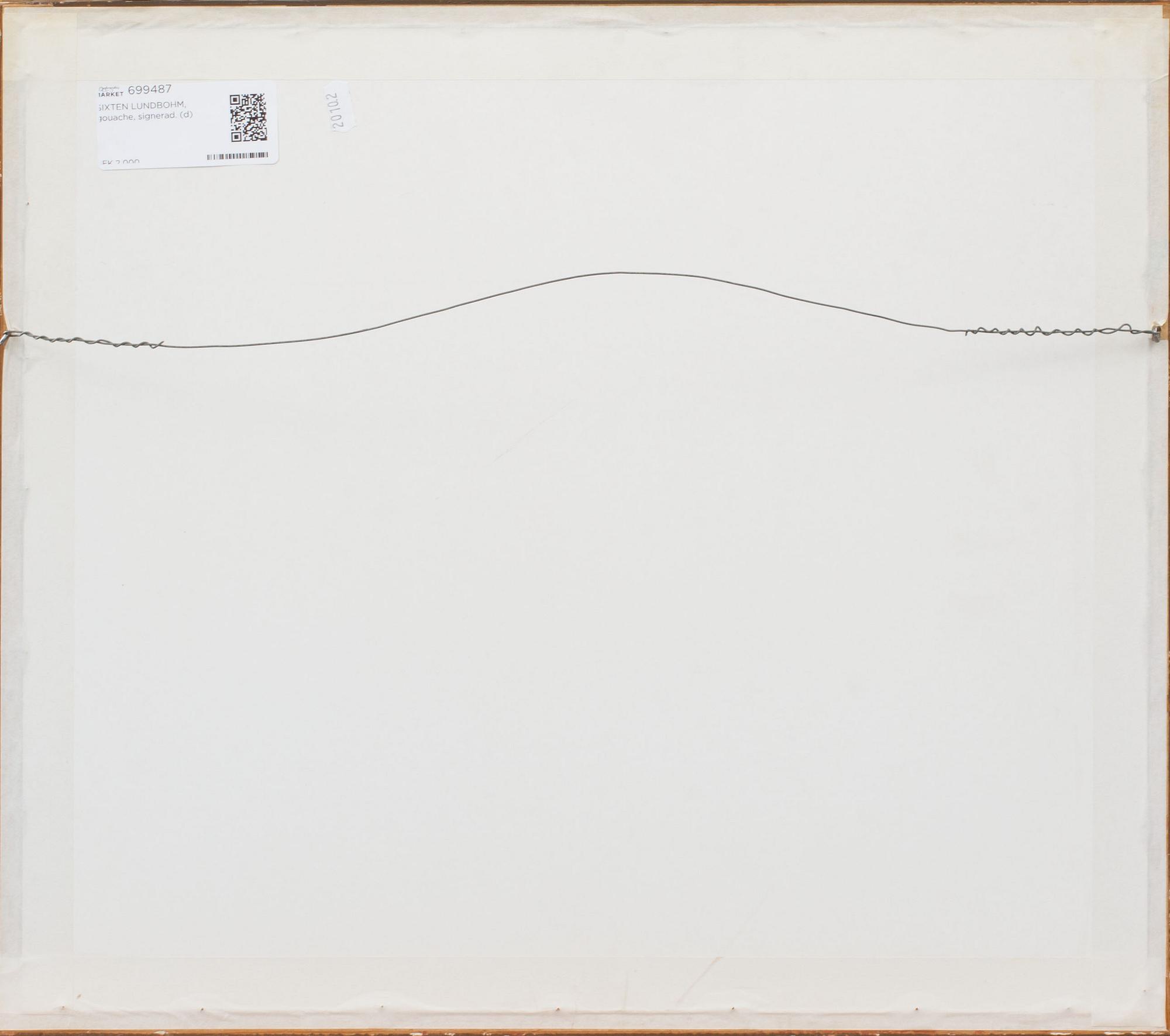 SIXTEN LUNDBOHM, gouache, signerad.