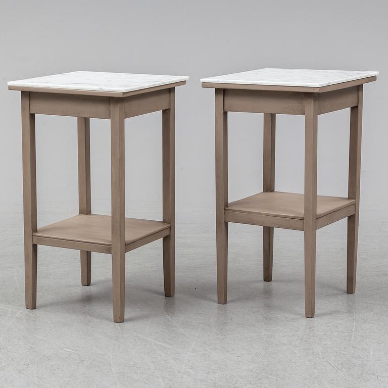 A pair of bedside tables, mid 20th century.