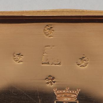 A 19th century gold box, marks of Hanau.