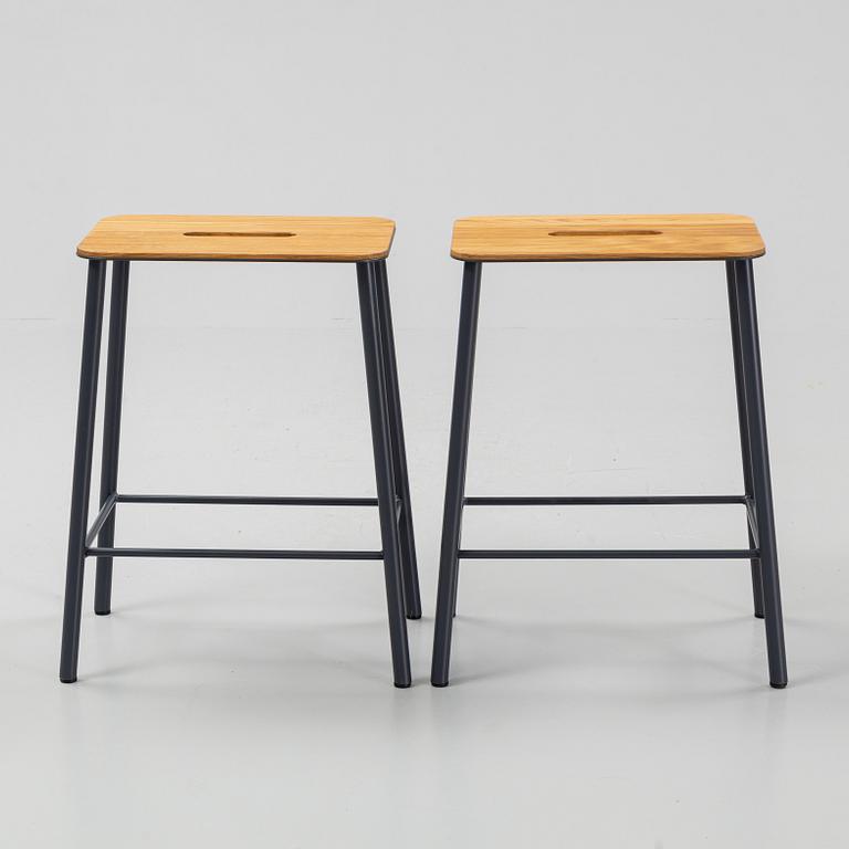 Toke Lauridsen, a pair of oak 'Adam Stool' stools, Frama, Denmark.