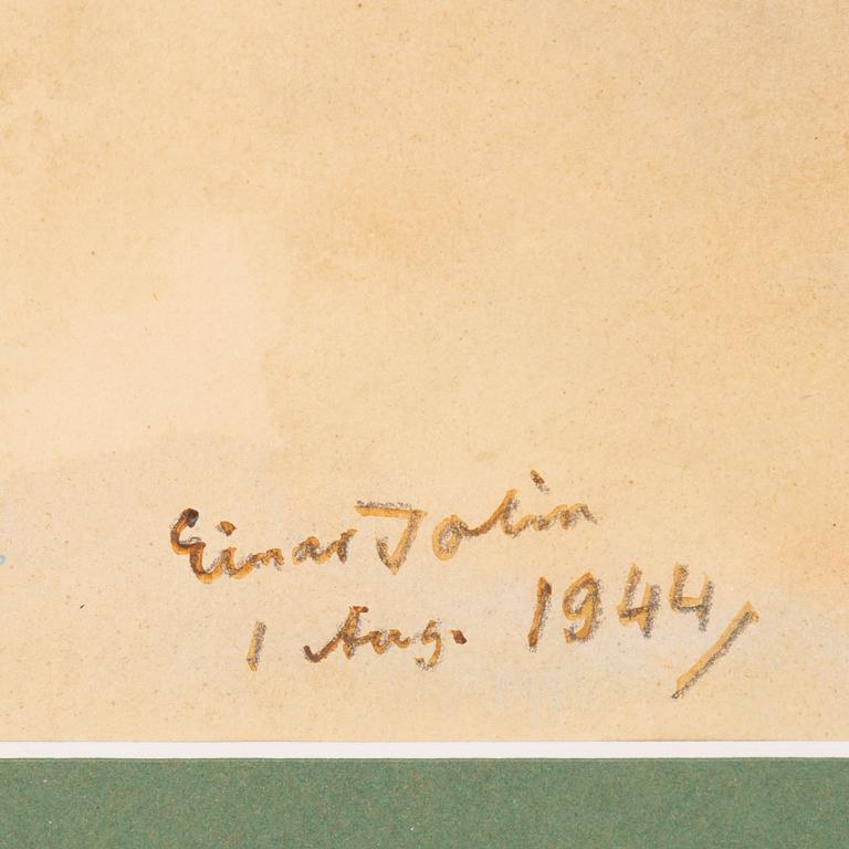 Einar Jolin. Kaniner vid strandkanten.