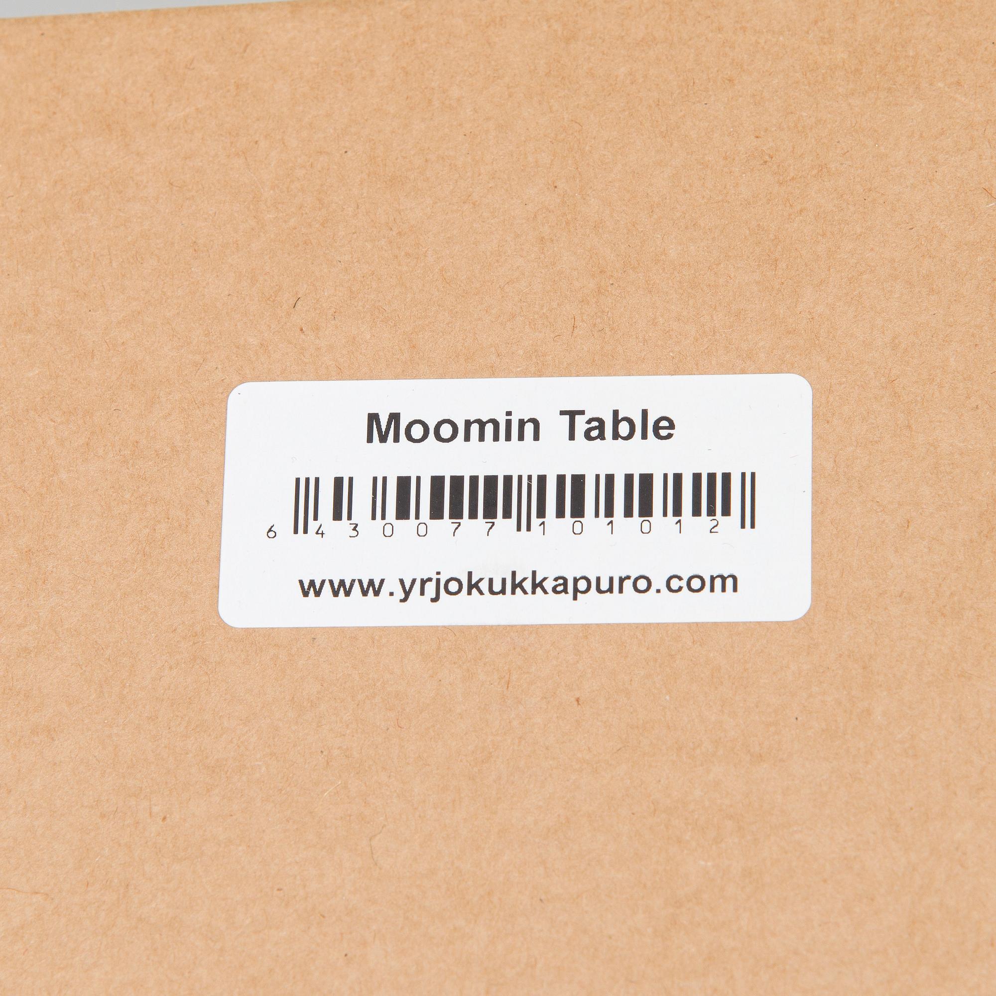 Yrjö Kukkapuro, Children's furniture, two 'Moomin S chairs'  and a table collaboration with Modeo and Moomin Characters.