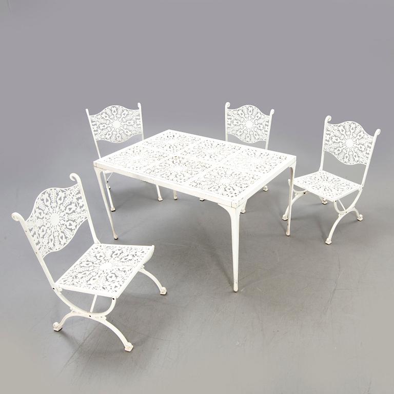 Garden group, table, chairs, 4 pcs, last part of the 20th century.