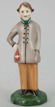 FIGURIN, porslin, Kuznetsov, Ryssland 1800-talets senare hälft.