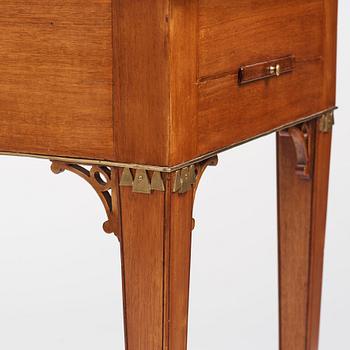 A late Gustavian mahogany games table, Stockholm, second part of the 18th century.