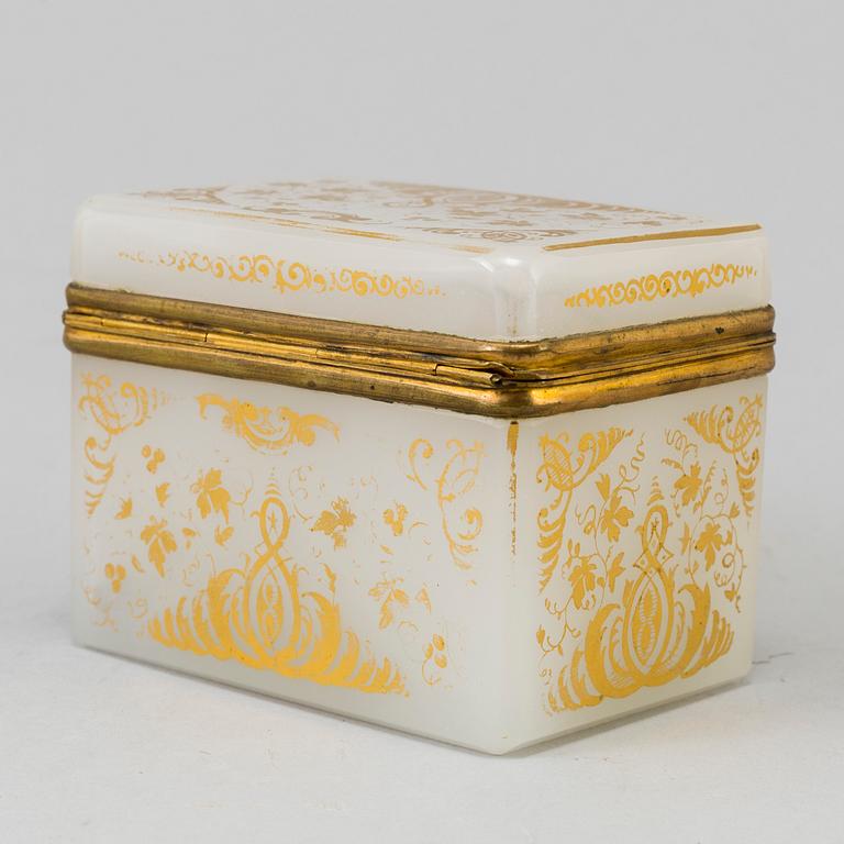 SKRIN med LOCK, glas och förgylld mässing, 1800-talets slut.