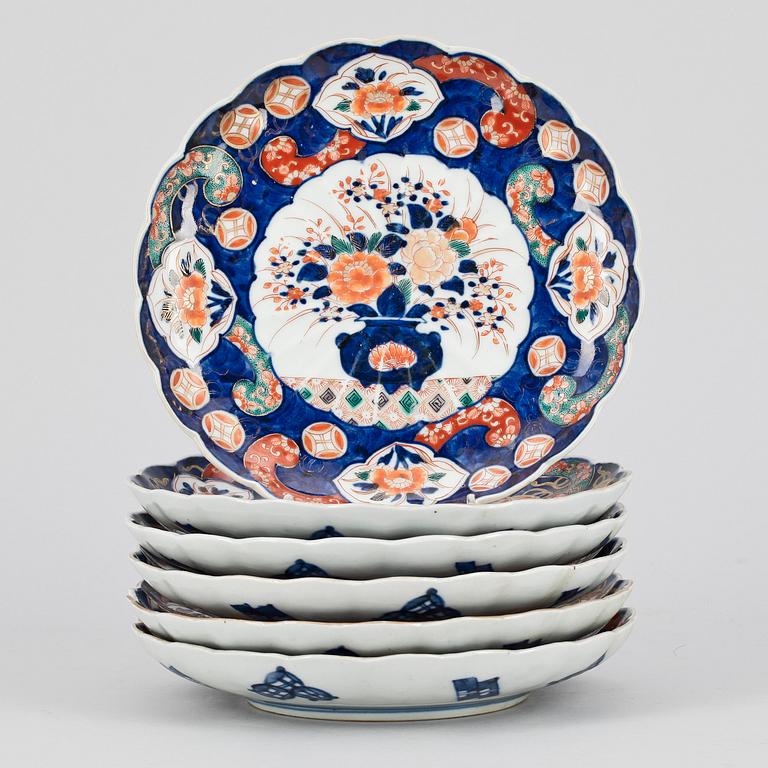 TALLRIKAR, 6 st, porslin, Japan, 1900-tal.