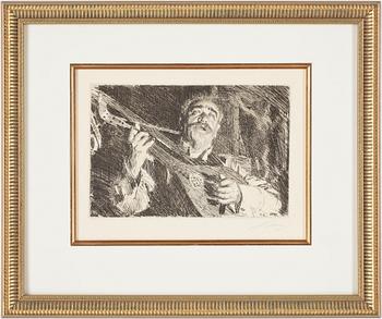 Anders Zorn · ANDERS ZORN, etsning, 1918, signerad.