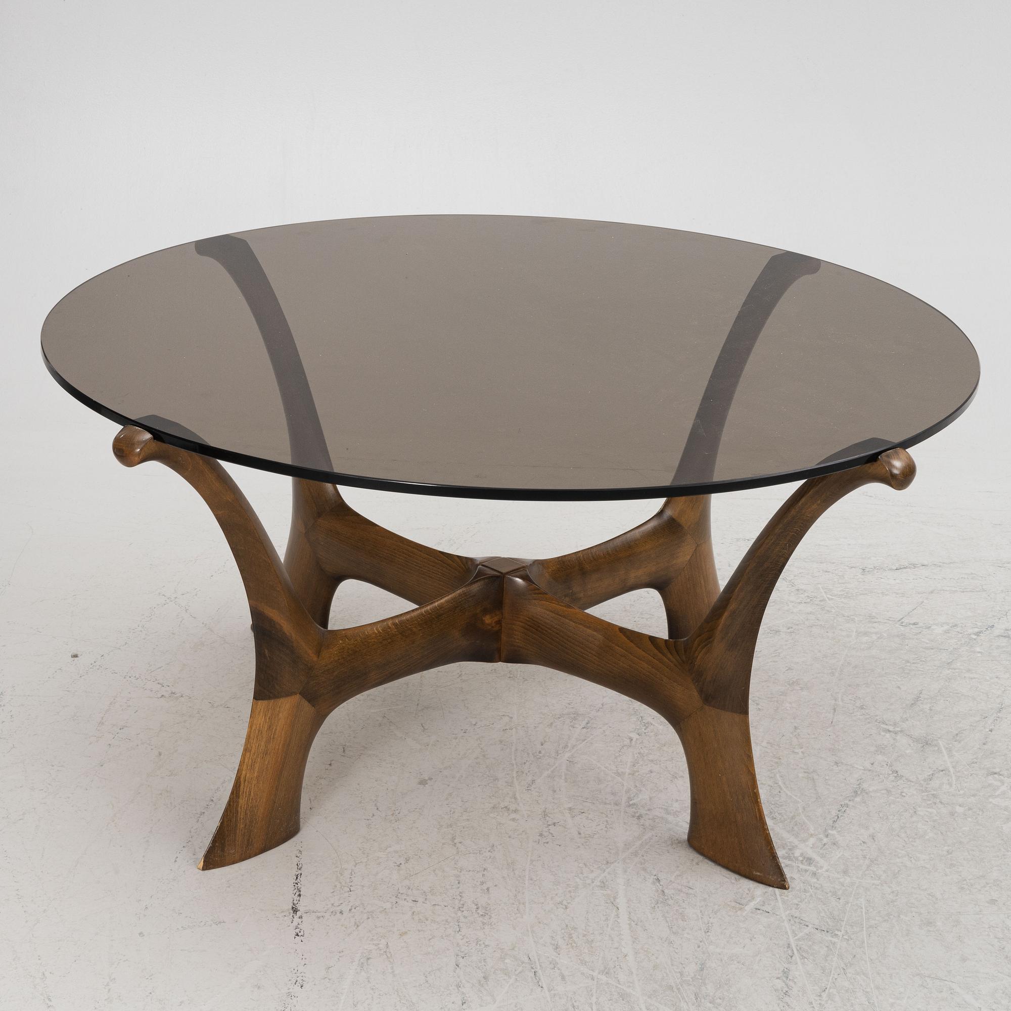 Soffbord, troligen Fredrik Schriever-Abeln, 1900-talets andra hälft, Örebro glasindustri.