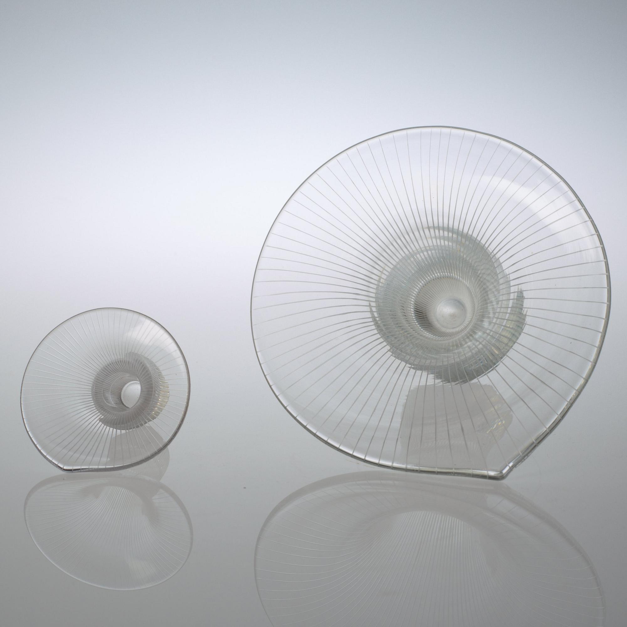 Two Tapio Wirkkala 'Kantarelli' glass vases, Iittala, Finland.