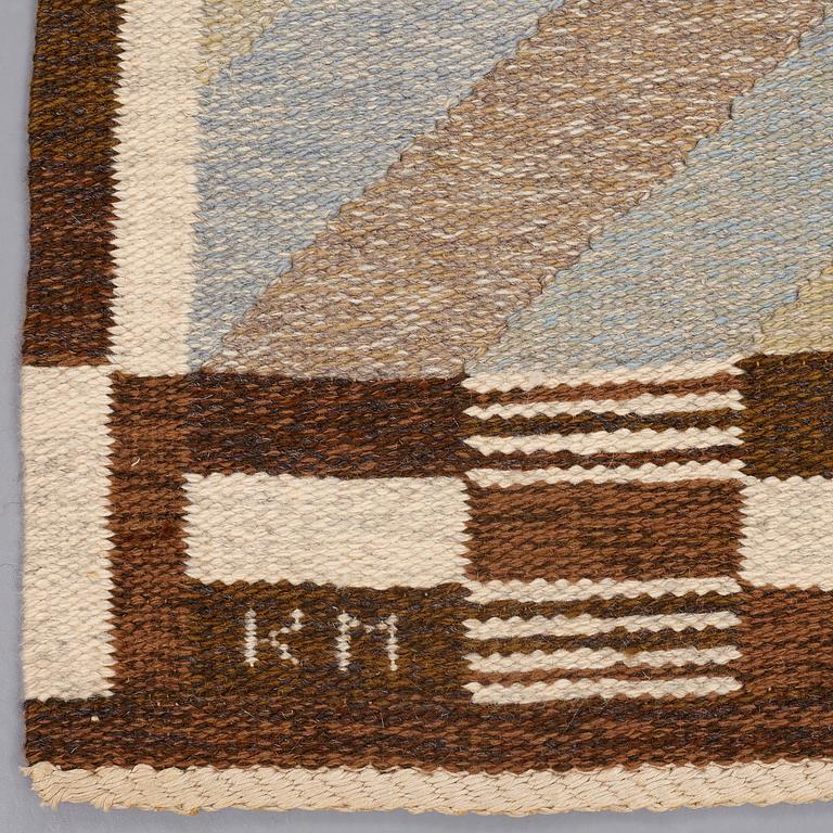 Kerstin Mauritzson, MATTA, rölakan, ca 263,5 x 203,5 cm, signerad KM MO (komponerad av Kerstin Mauritzson, vävd av Marta Olin).