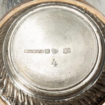 Bägare, 7 st, silver, KG Markströms, Uppsala 1912-1926.
