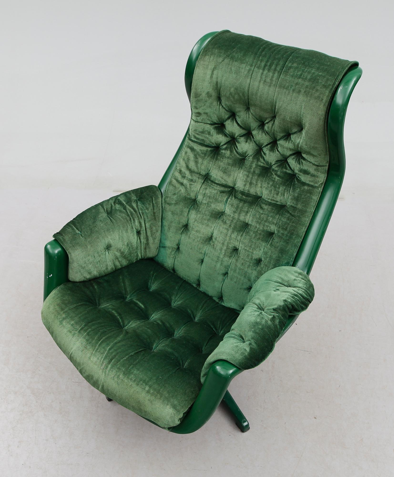 FÅTÖLJ, "Galaxy", Alf Svensson & Yngvar Sandström, Dux, 1970-tal.