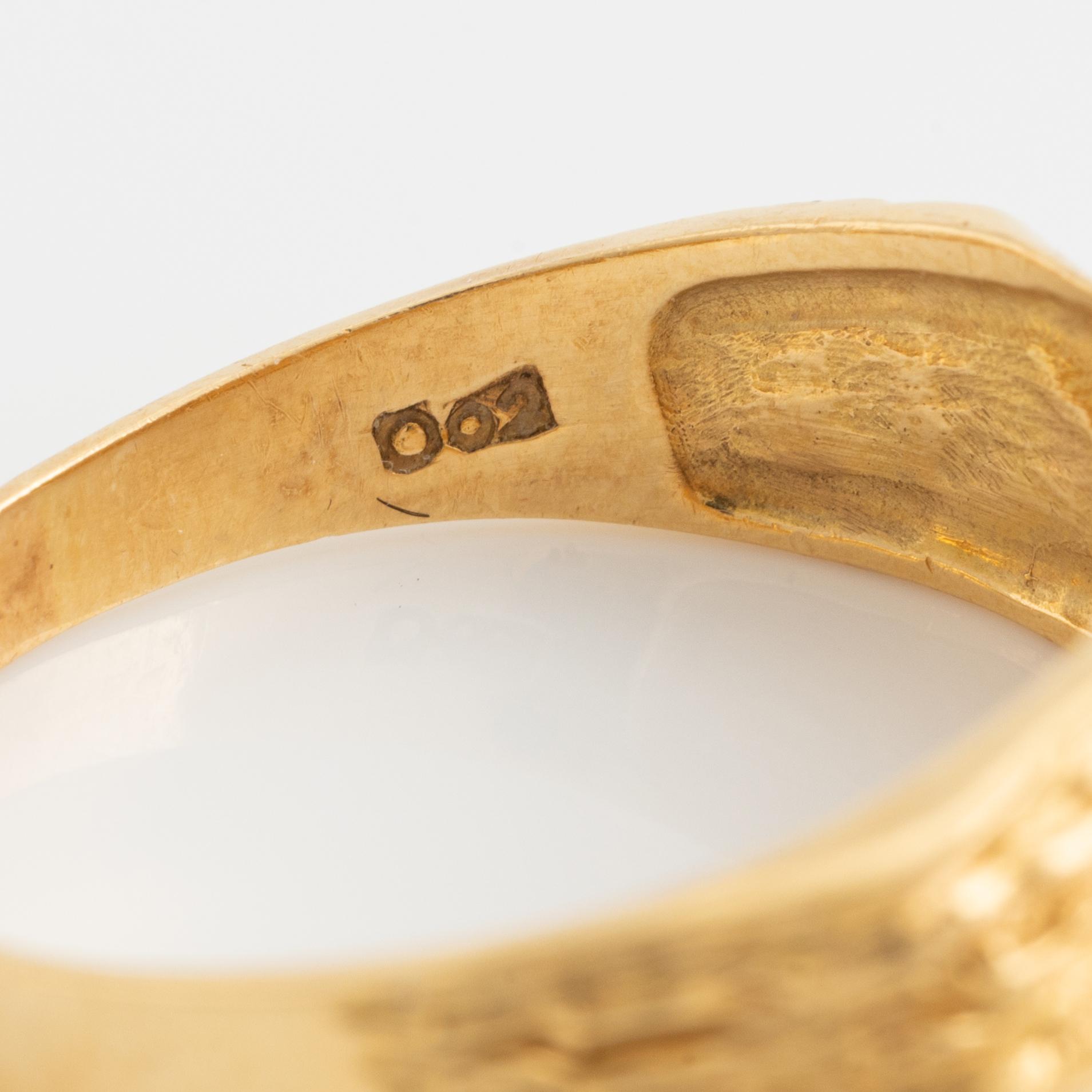 Bengt Hallberg, smyckesset, 3 delar, 18K guld, med små diamanter.