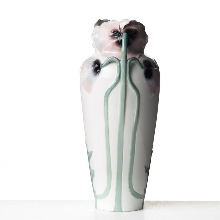 Nils Emil Lundström, an Art Nouveau porcelain vase, Rörstrand ca 1900.