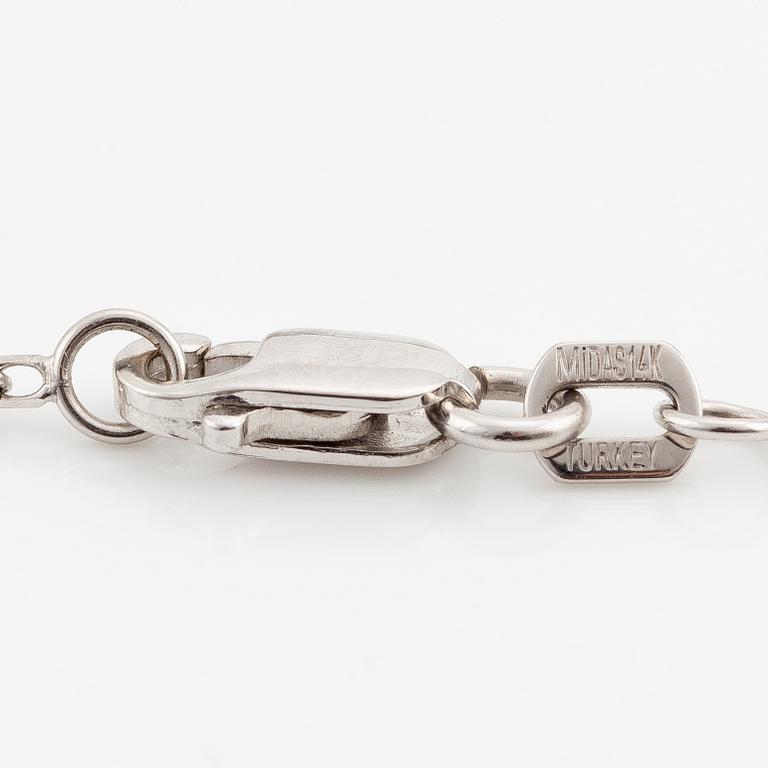 White gold necklace with diamonds.