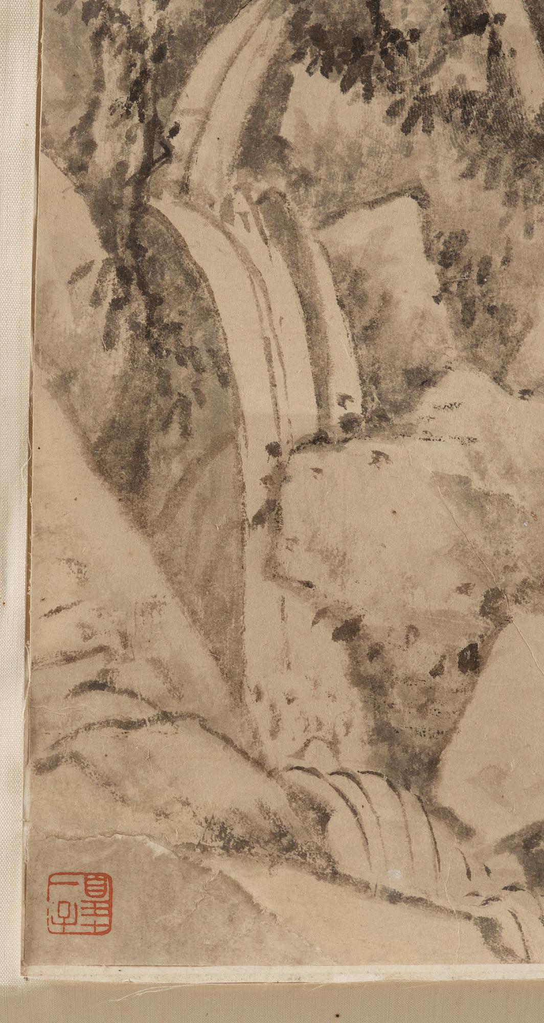 RULLMÅLNING, Bergslandskap, kopia efter Wu Li (1632-1718), sen Qingdynastin (1644-1912).