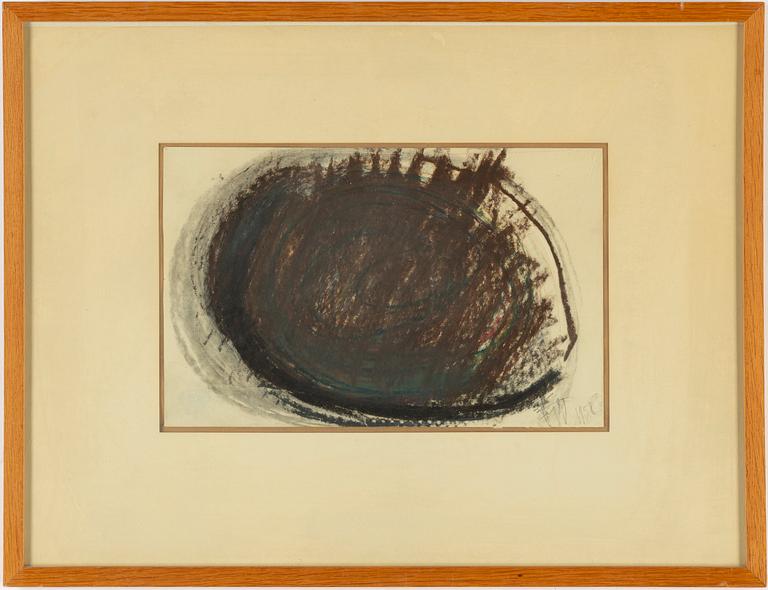 EDDIE FIGGE, mixed media on paper, signed and dated 1958.