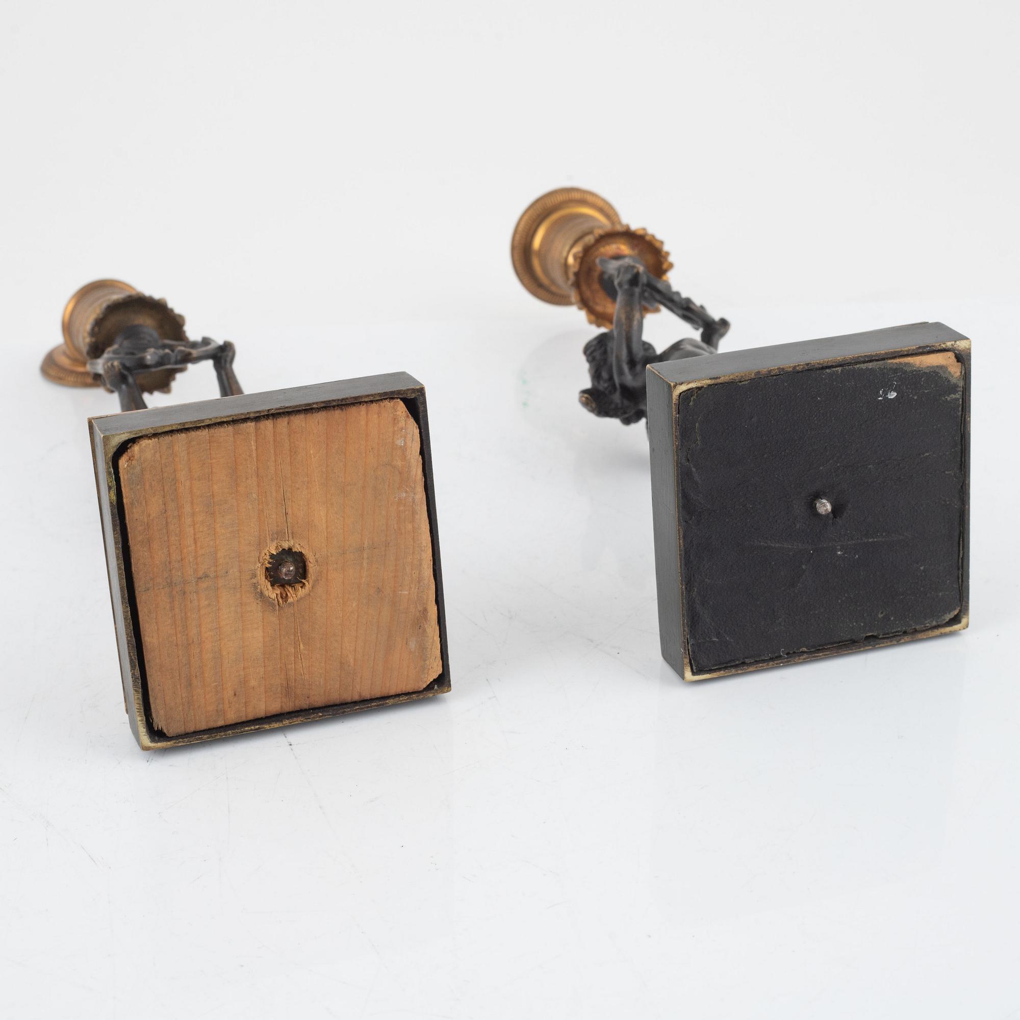 Ljusstakar, ett par, 1800-talets mitt.