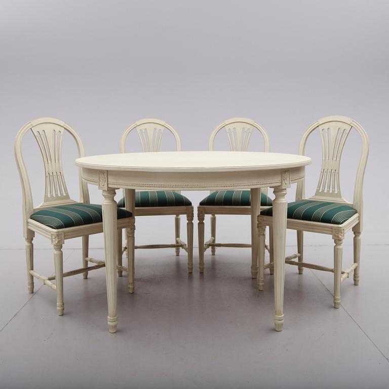 MATGRUPP, 5 delar, gustaviansk stil, 1900-talets slut.
