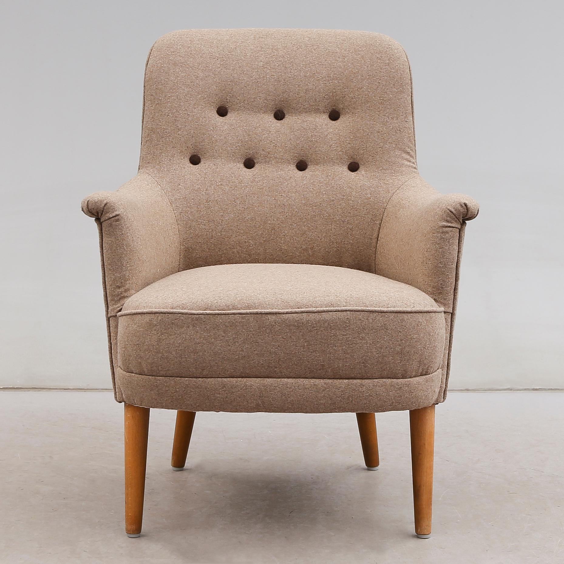 FÅTÖLJ, "Husmor", Carl Malmsten, OH Sjögren, Tranås.