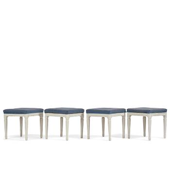63. A set of four Gustavian stools, early 19th century.