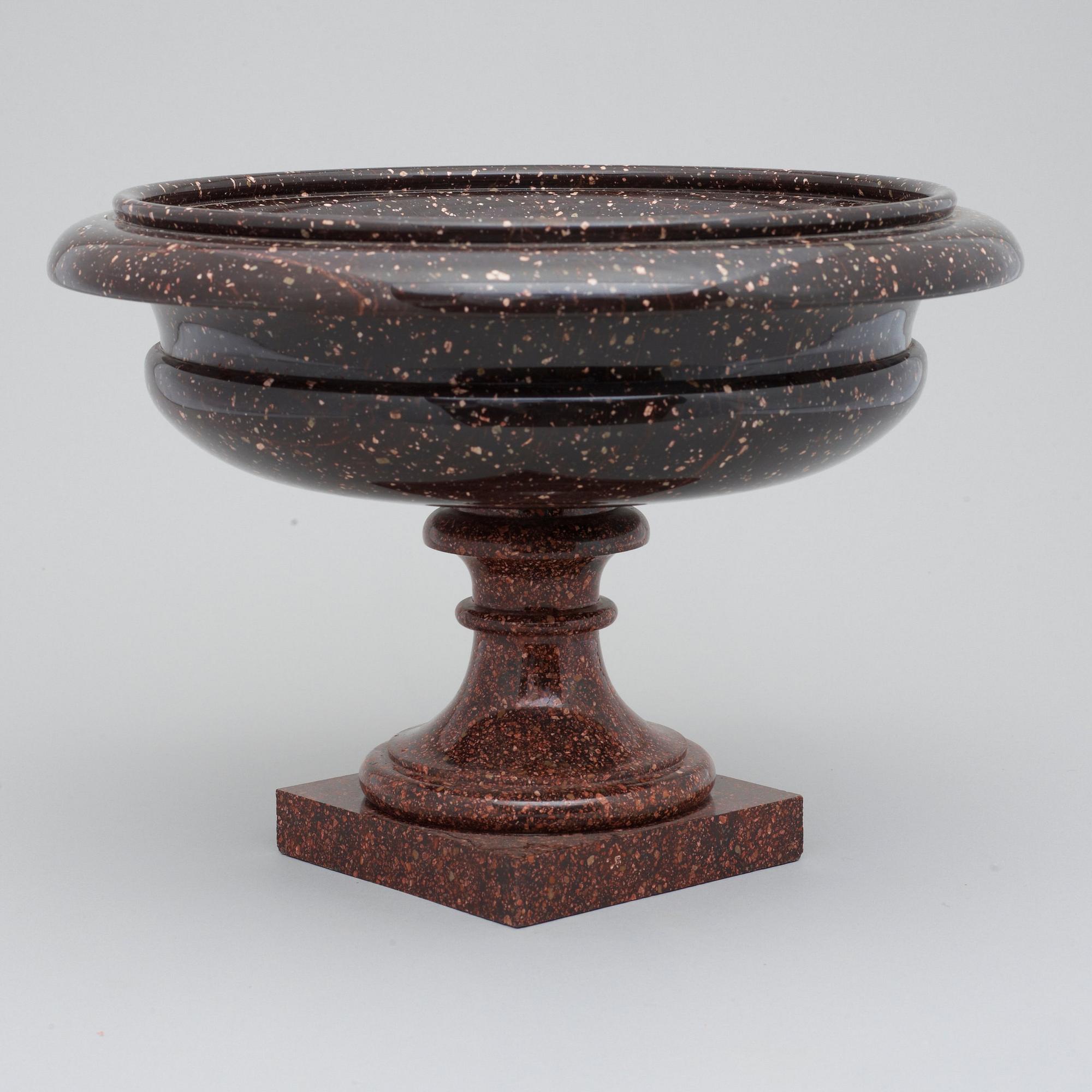 A Swedish Empire 19th century porphyry bowl.
