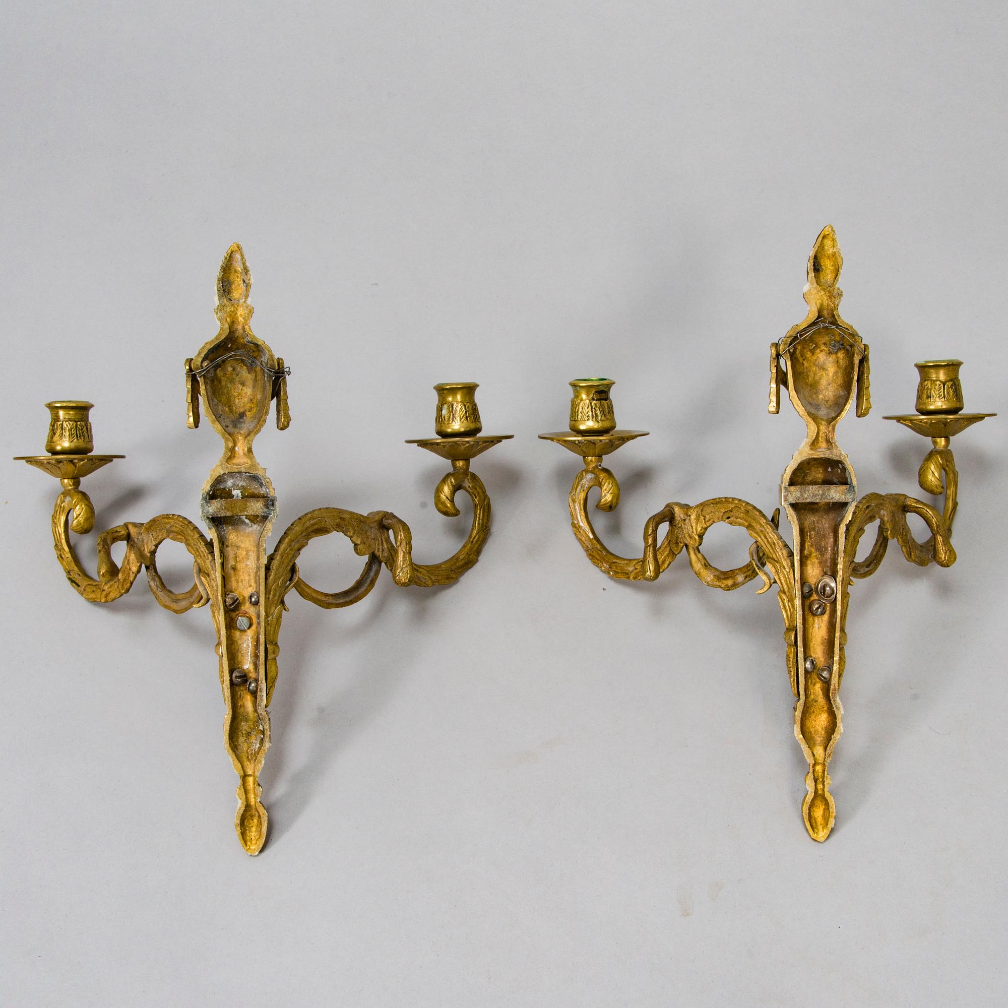 A pair of early 20th century wall candelabra.
