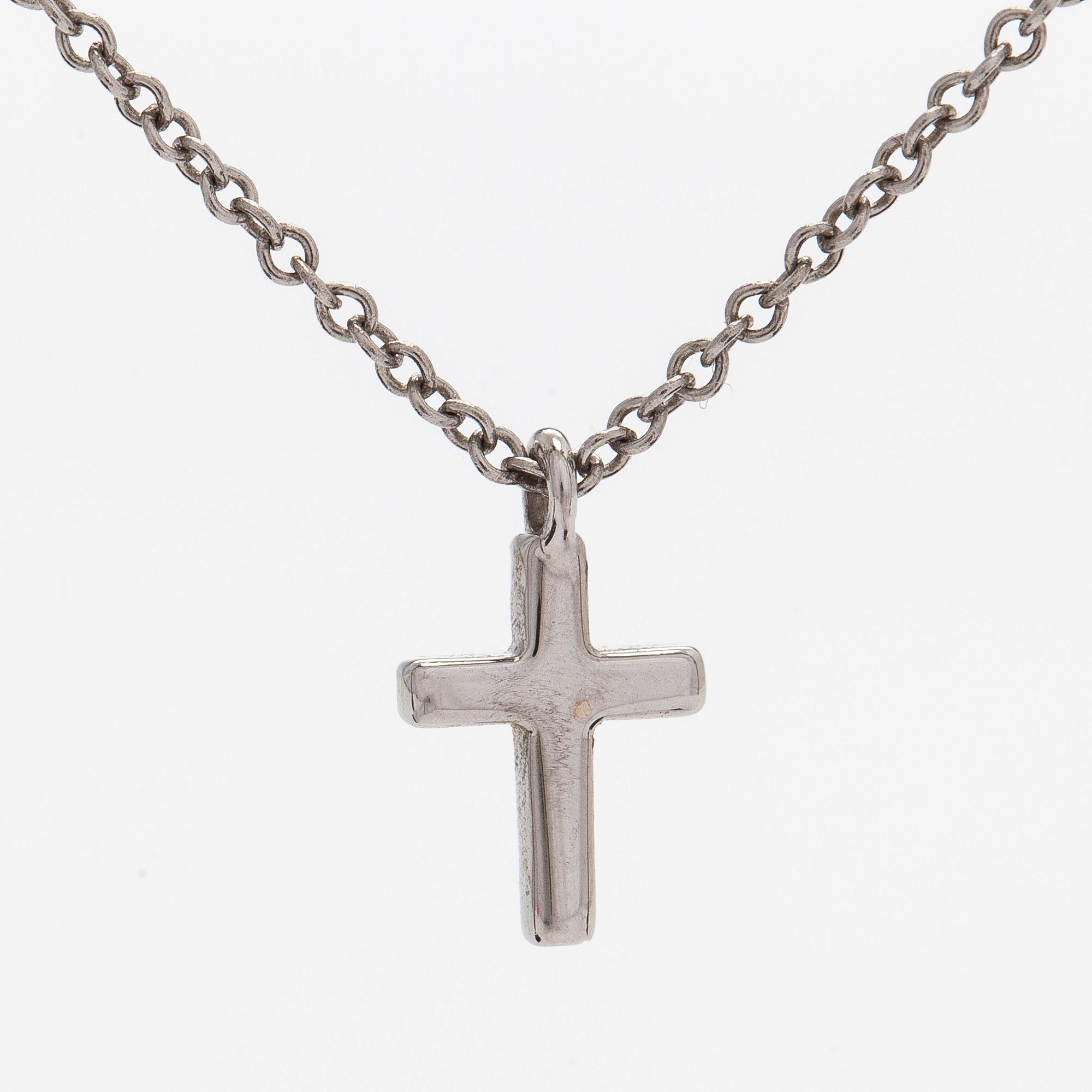 Tiffany & Co, halsband "Metro Cross", 18K vitguld och diamanter.