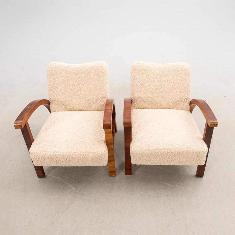 Armchairs, a pair, Art Deco, first half of the 20th century.